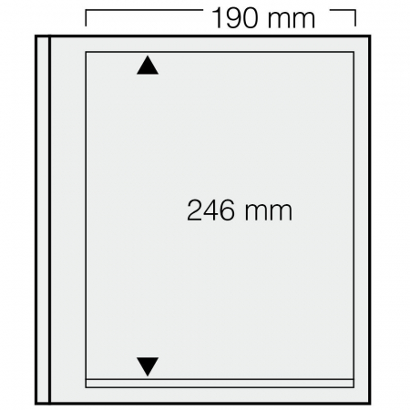 Set 5 folii pentru timbre, D-Blank 620, cu 1 buzunar de 246 x 190 mm
