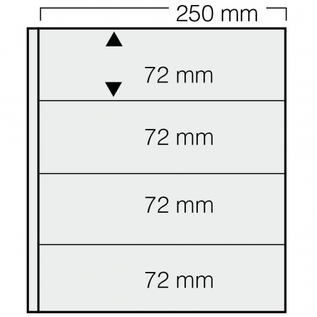Folii Garant - Set 5 folii albe, Garant, cu 8 buzunare de 72 x 250 mm