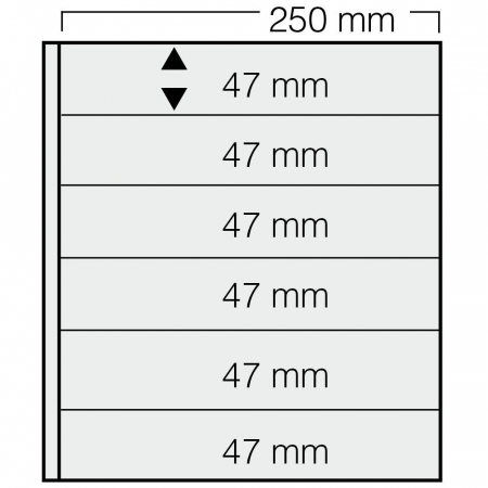 Folii Garant - Set 5 folii albe, Garant, cu 12 buzunare de 47 x 250 mm