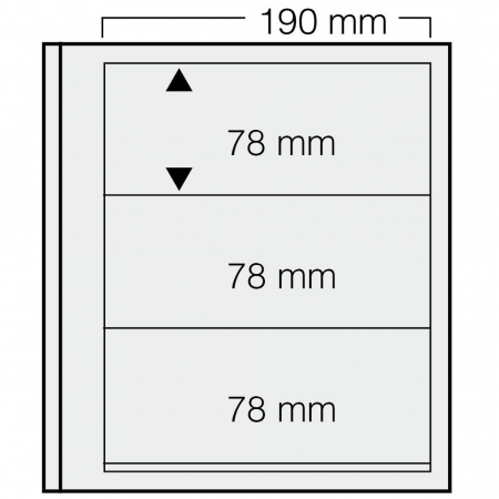 D-Blank Pages - Set of 5 stamp sheets, D-Blank 613, with 3 pockets of 78 x 190 mm