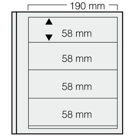 D-Blank Pages - Set of 5 stamp sheets, D-Blank 614, with 4 pockets of 58 x 190 mm