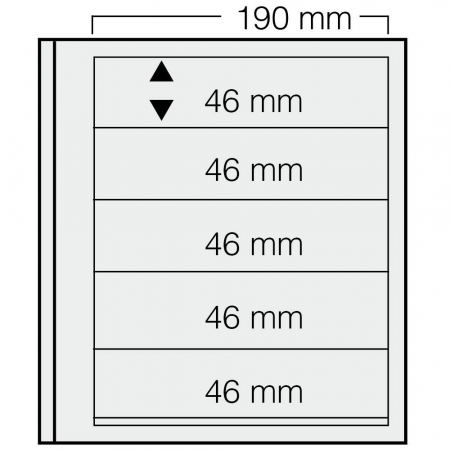D-Blank Pages - Set of 5 stamp sheets, D-Blank 615, with 5 pockets of 46 x 190 mm