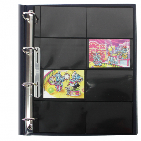 Folii Carti Postale pentru Album Compact A4 - Folii negre A4 cu 8 buzunare Compact - 5 buc.