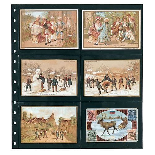 Favorite Album Postcard Pages - Set of 5 black Favorit Special pages with 12 horizontal pockets 95 x 125 mm