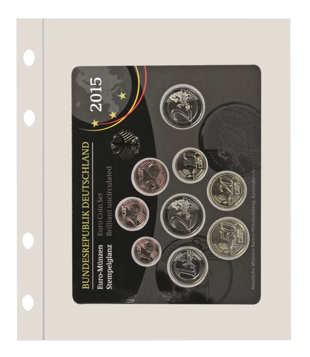 Folii Compact Standard - Set 5 folii pentru 1 set de monede euro Germane "ST" in card-880pa