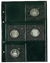 Folii Compact Standard - Set 5 folii pentru 30 monede, Compact, cu 30 buzunare de 67 x 67 mm-7857PA