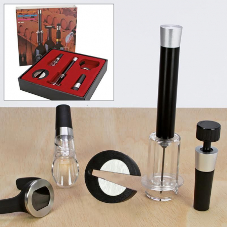 Red velvet box with 5 accessories for wine-7520 [1]