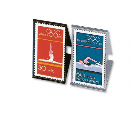 Black Stamp Mounts - Straifuri pentru timbre, SAFE Tabs, negre - 200 x 72 mm (7 buc)-972