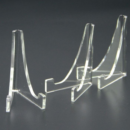 Suport triunghi, sticla acrilica, pentru monede medalii ceasuri de buzunar - 100 x 80 mm - 3 bucati-5272 [1]