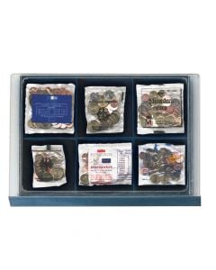 Cutie monede, sertar in etui acrilic cu tava in catifea albastra cu 6 locasuri de 115 x 108 mm - Nova-Big-6462 [6]