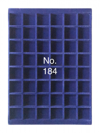 Tavi mari pentru monede - Tava pentru monede, 327 x 227 mm, in catifea albastra, 48 locasuri de 33 mm-184
