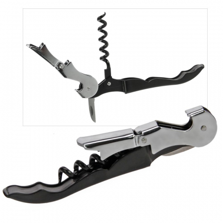 Vin & Sampanie - Tirbuson metalic cu 2 trepte desfacator de vin-7523