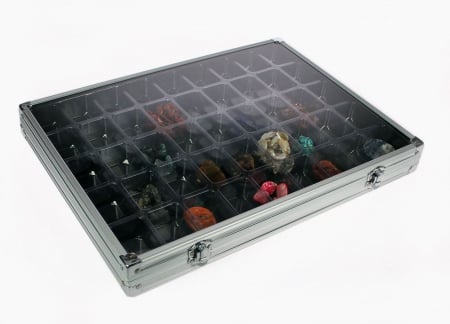 Vitrina din aluminiu pentru lego, miniaturi, roci, minerale cu 45 compartimente de 36 x 49 x 60 mm - Alu Big-5377 [0]