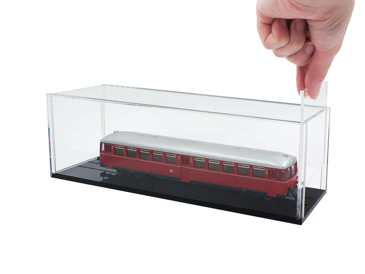 Model Cars / Trains / Motorcycles - Display case for locomotives scale H0 with 290mm length-313