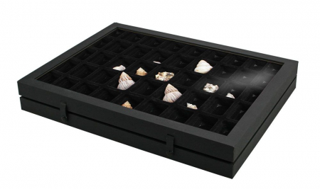 Vitrina Premium pentru miniaturi, lego, figurine, minerale, roci - 45 compartimente 36 x 49 mm - Black Edition [4]