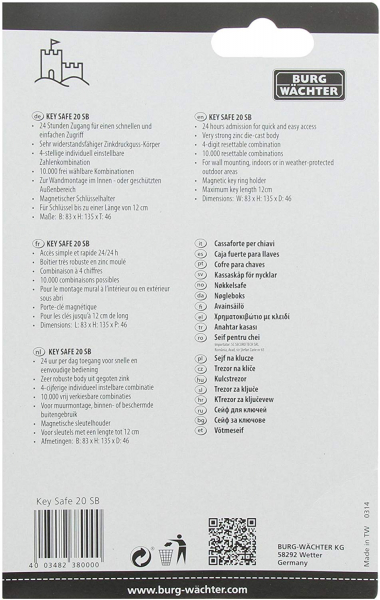 Cutie pentru chei Keysafe 20 SB inchidere cifru [7]
