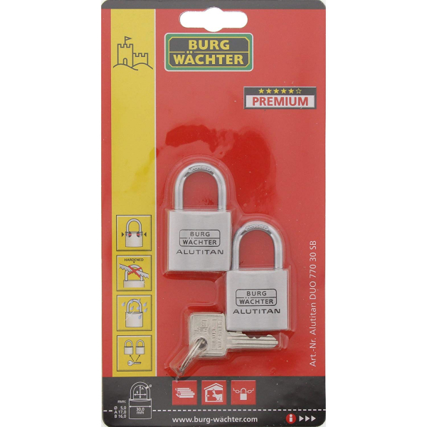Set 2 lacate aluminiu Alutitan DUO 770 40 SB inchidere cheie [8]