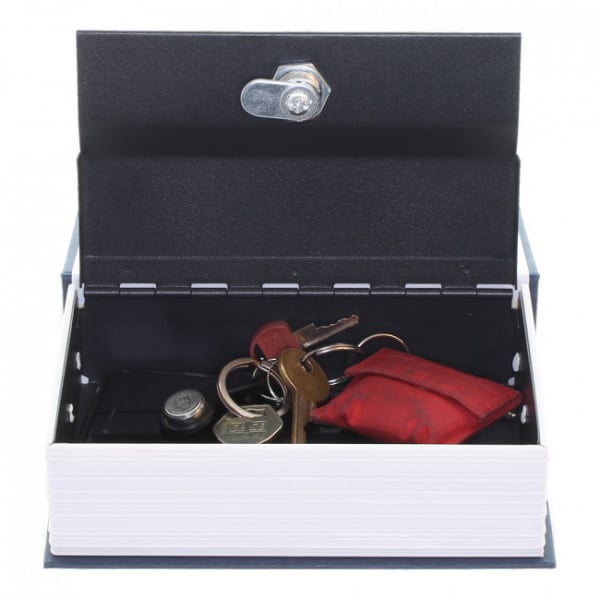 Caseta valori Bookcase albastru inchidere cheie [4]