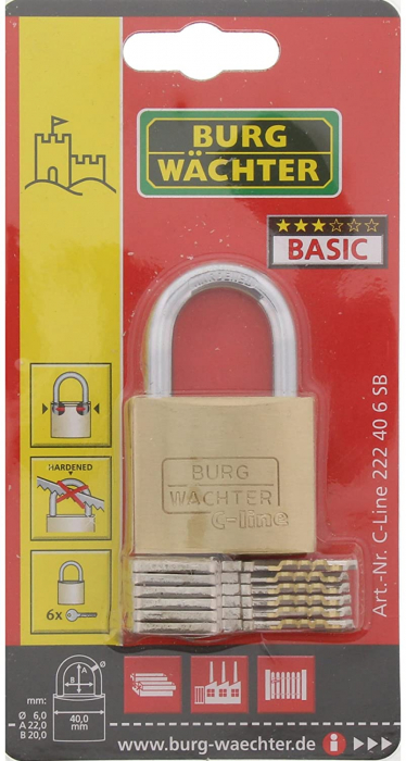 Lacat alama C-Line 222 C 40 6 SB inchidere cheie [7]