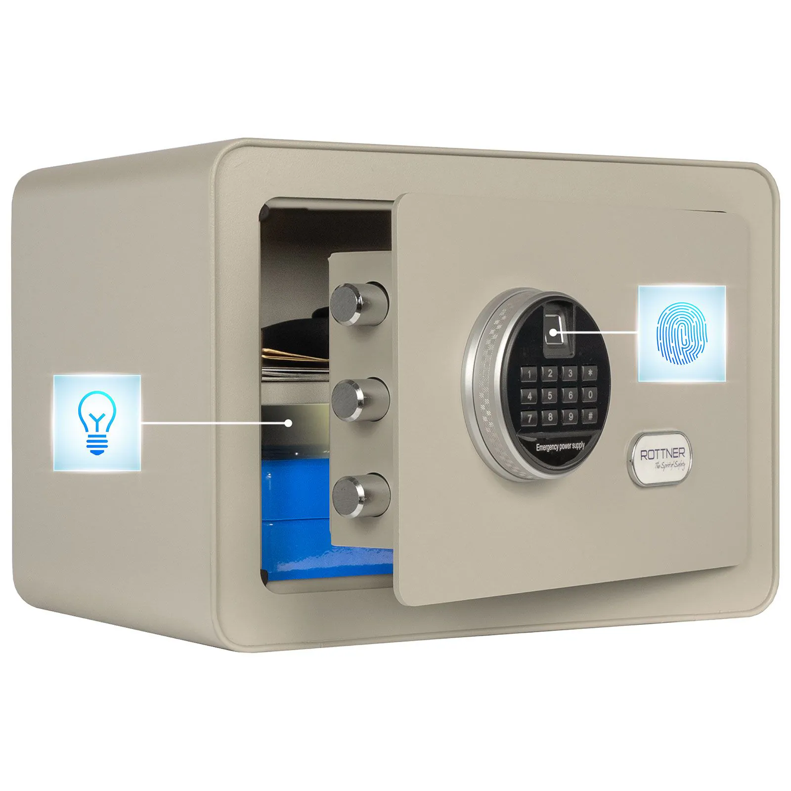 Seif mobila Vintage gri inchidere biometrica [1]