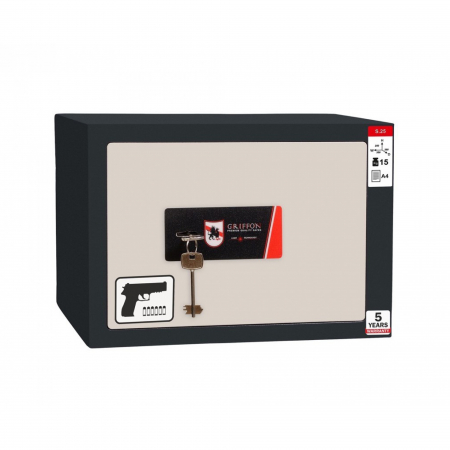 Seifuri si casete pistol - Seif pentru pistol cu depozitar munitie S 25 KP inchidere cheie