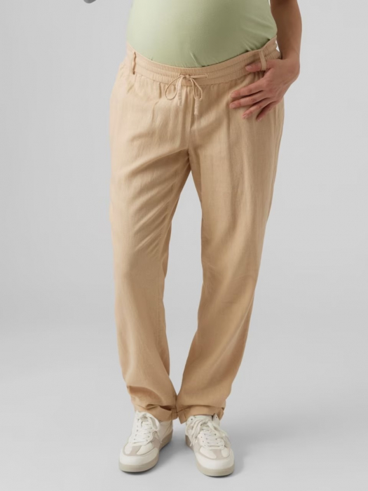 pantaloni-pentru-gravide-mamalicious-beach-din-in-crem [2]