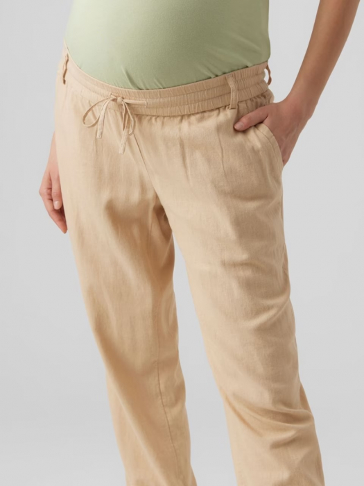 pantaloni-pentru-gravide-mamalicious-beach-din-in-crem [4]