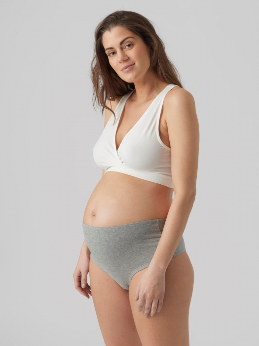 Set 2 bustiere alaptare bumbac organic - Mamalicious Helene alb/gri [2]