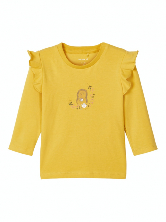 Haine bebelusi - bluza-bebelusi-bumbac-organic-fete-karen-mustard