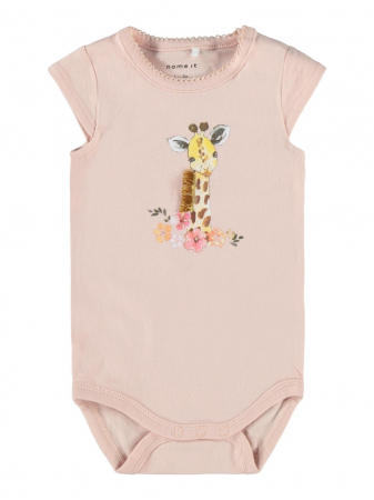 Haine bebelusi - body-bebe-bumbac-organic-fete-name-it-jeanet-peach