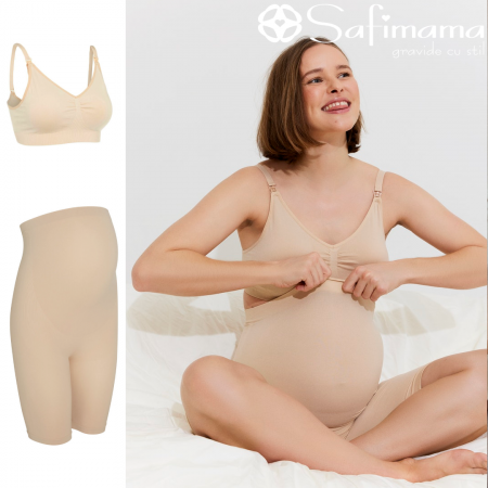 Chilot tip pantalon pentru gravide Mamalicious Tia crem [7]