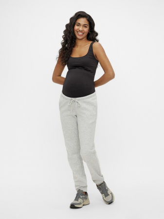 Pantaloni pentru gravide Office/Casual - pantaloni-trening-gravide-bumbac-organic-flausat-mamalicious-sonja
