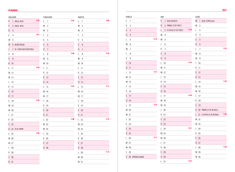 Agenda datata zilnic, Basic [7]
