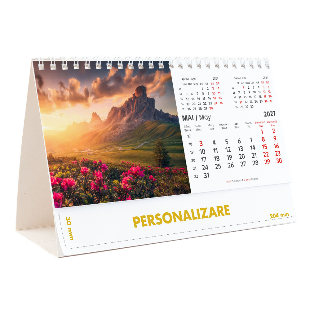 Calendar de birou Munti, 12 file, CD [11]