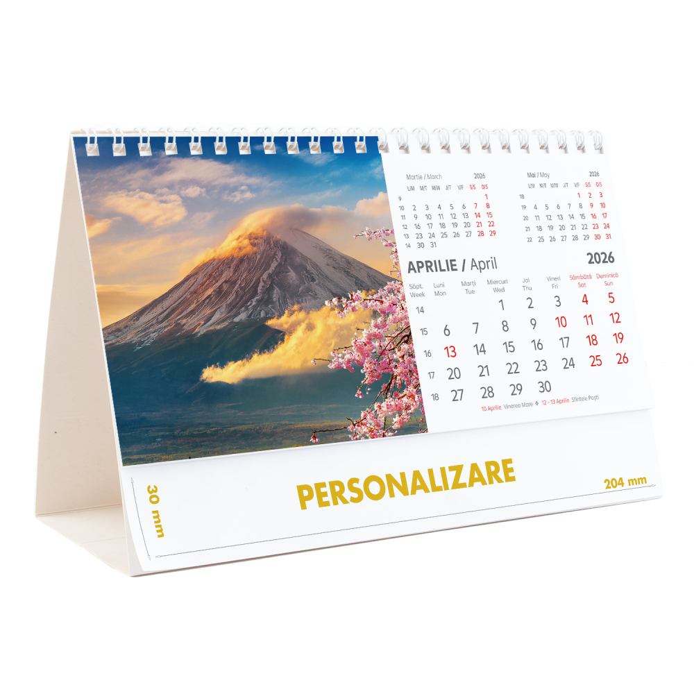 Calendar de birou Munti, 12 file, CD [10]