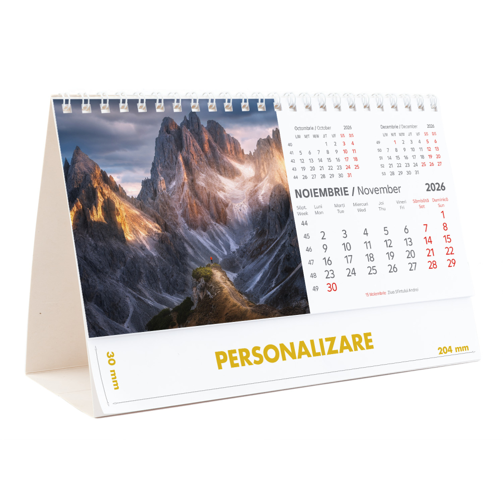 Calendar de birou Munti, 12 file, CD [24]