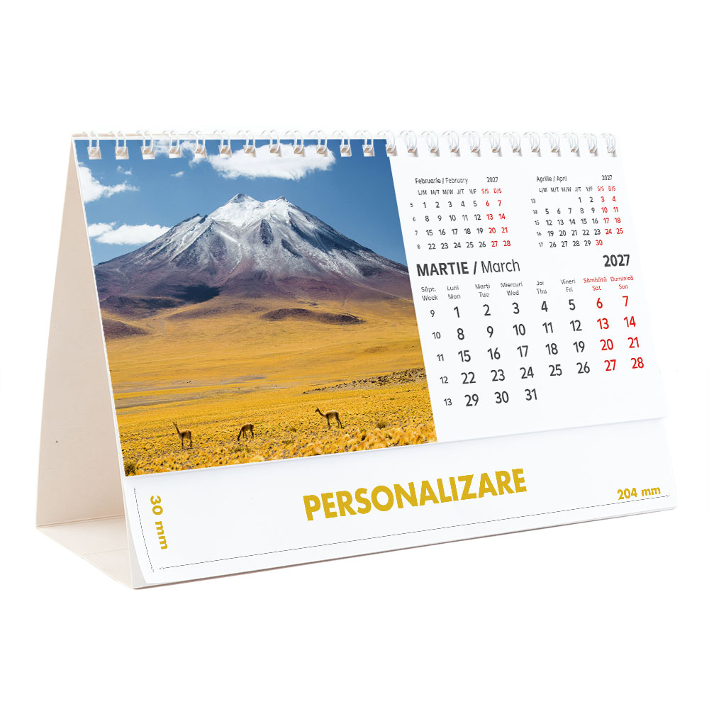 Calendar de birou Munti, 12 file, CD [7]