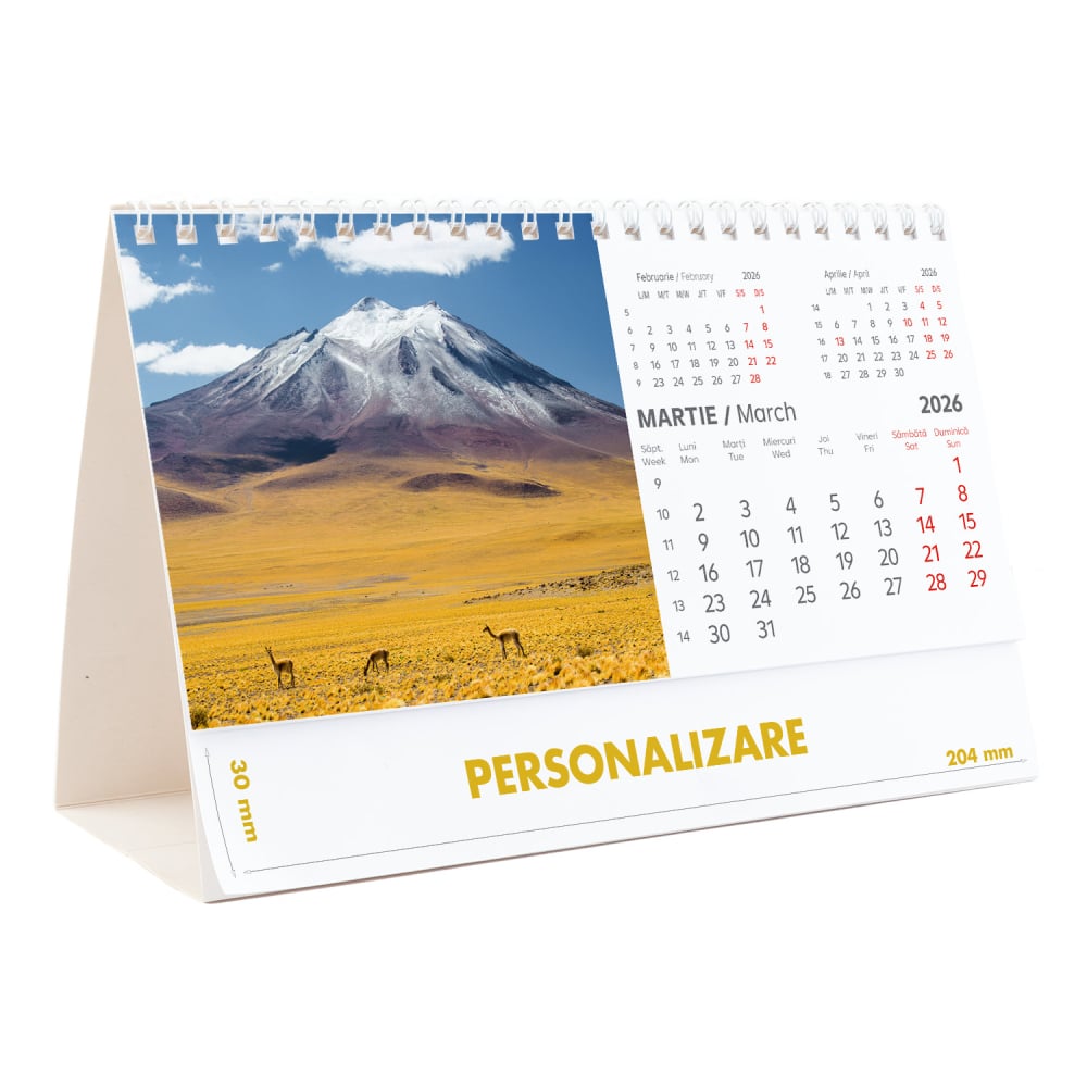 Calendar de birou Munti, 12 file, CD [8]