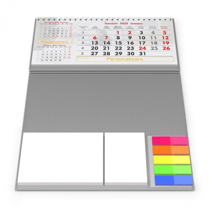 Calendar de birou personalizat, notite, Triptic [6]