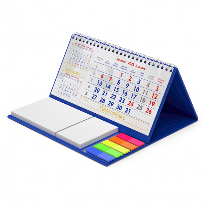 Calendar de birou personalizat, notite, Triptic [5]