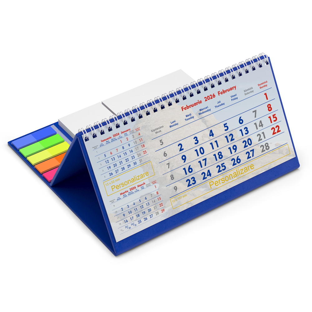 Calendar de birou personalizat, notite, Triptic [7]