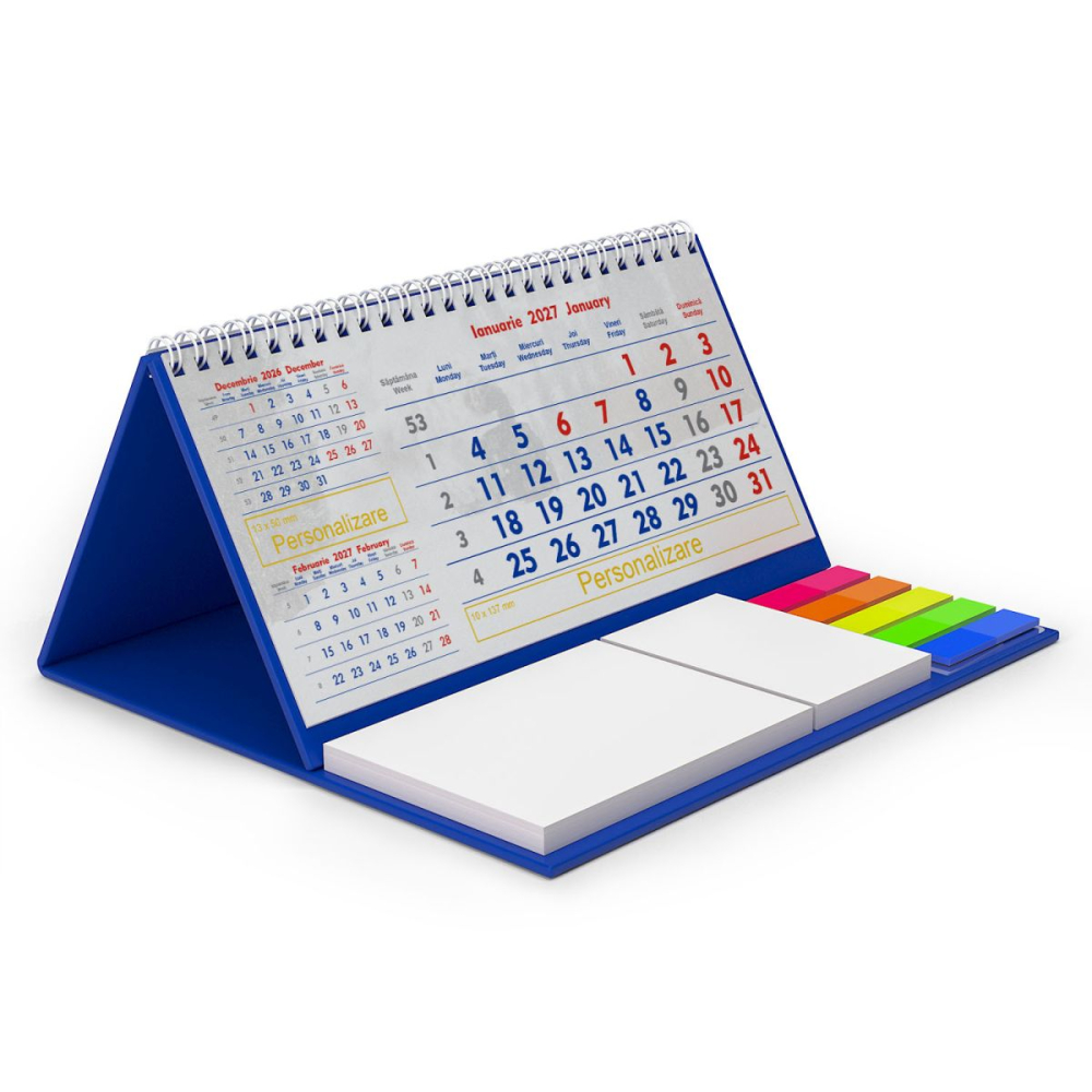 Calendar de birou personalizat, notite, Triptic [9]