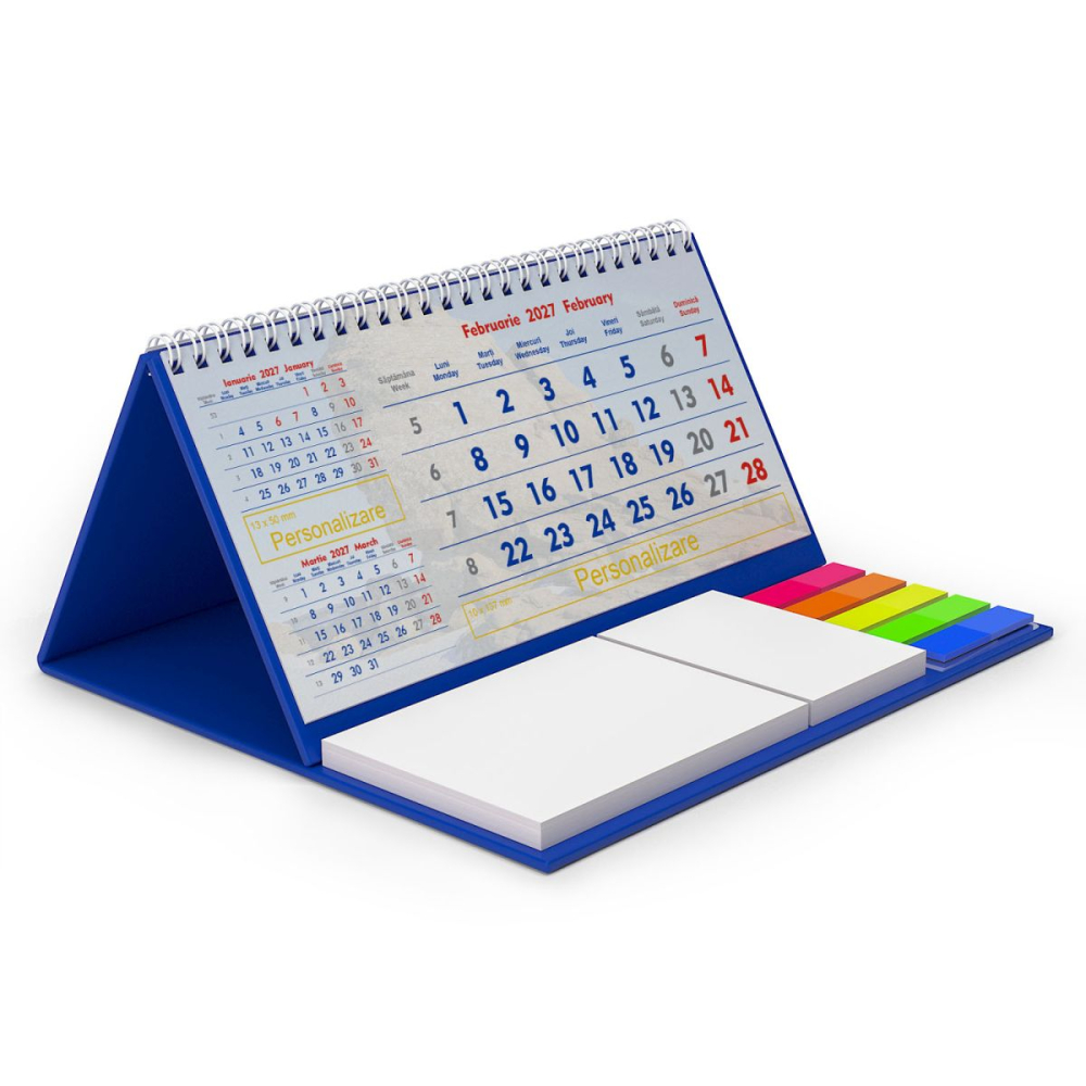 Calendar de birou personalizat, notite, Triptic [7]