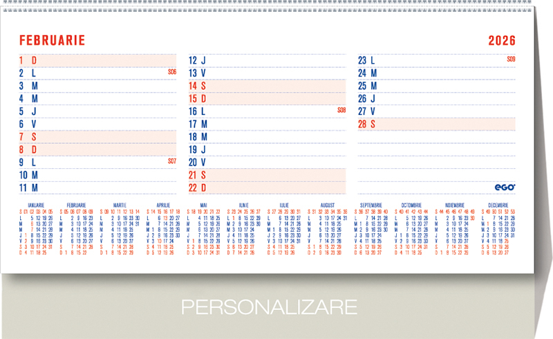 Calendar de birou Triptic - 12 file, CA [2]