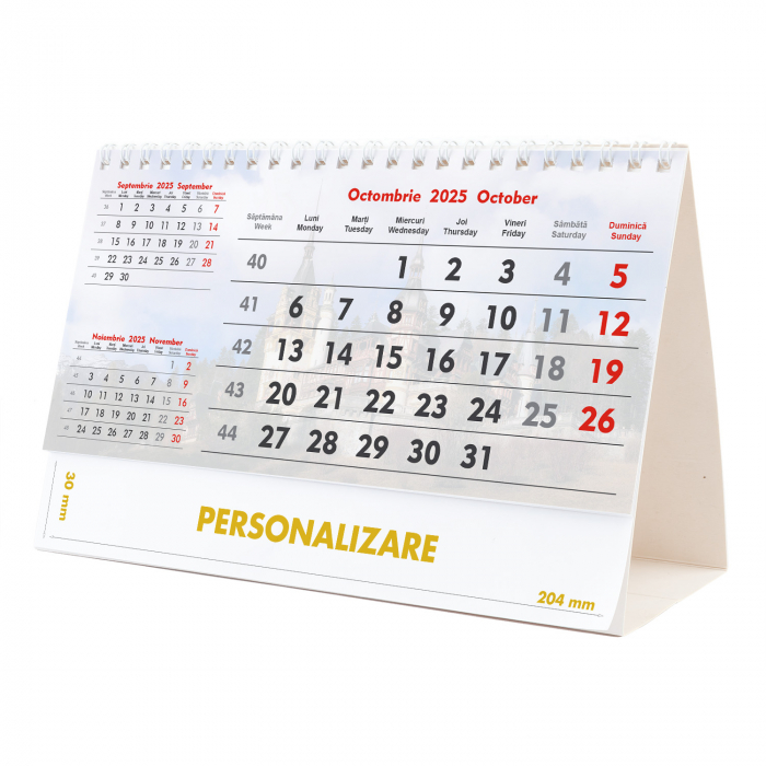 Calendar de birou Triptic - 6 file, CD [10]