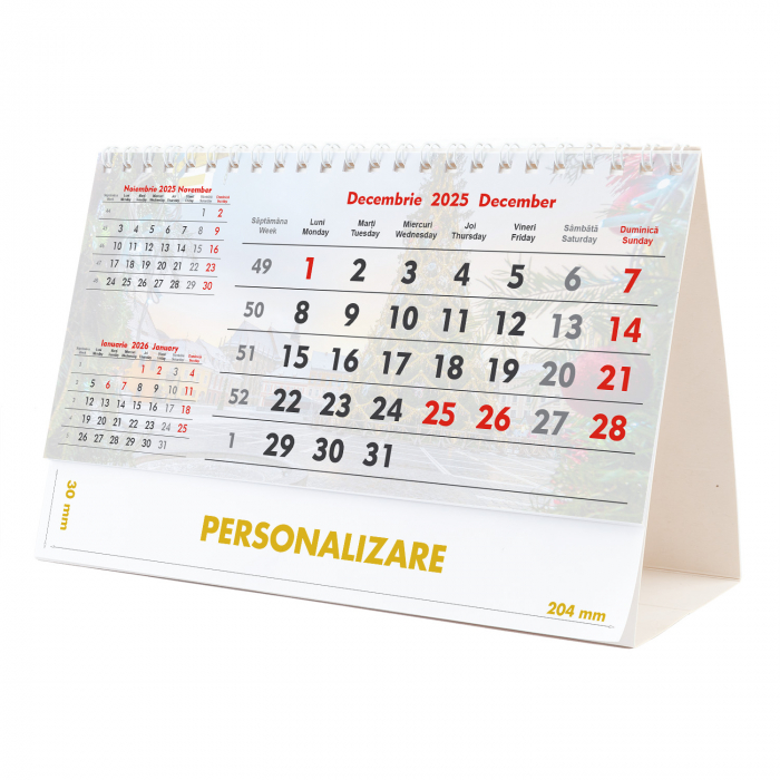 Calendar de birou Triptic - 6 file, CD [12]