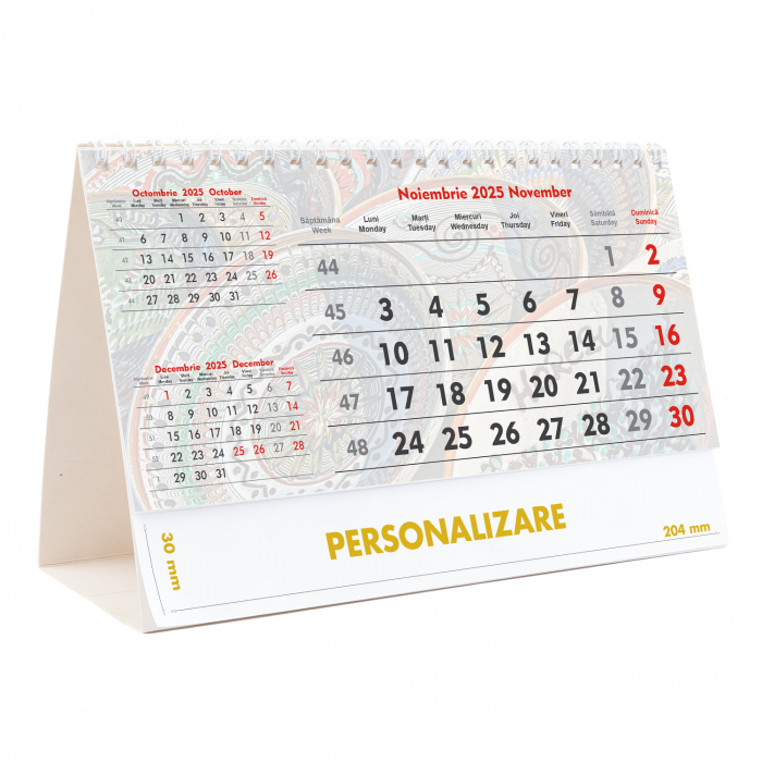 Calendar de birou Triptic - 6 file, CD [11]