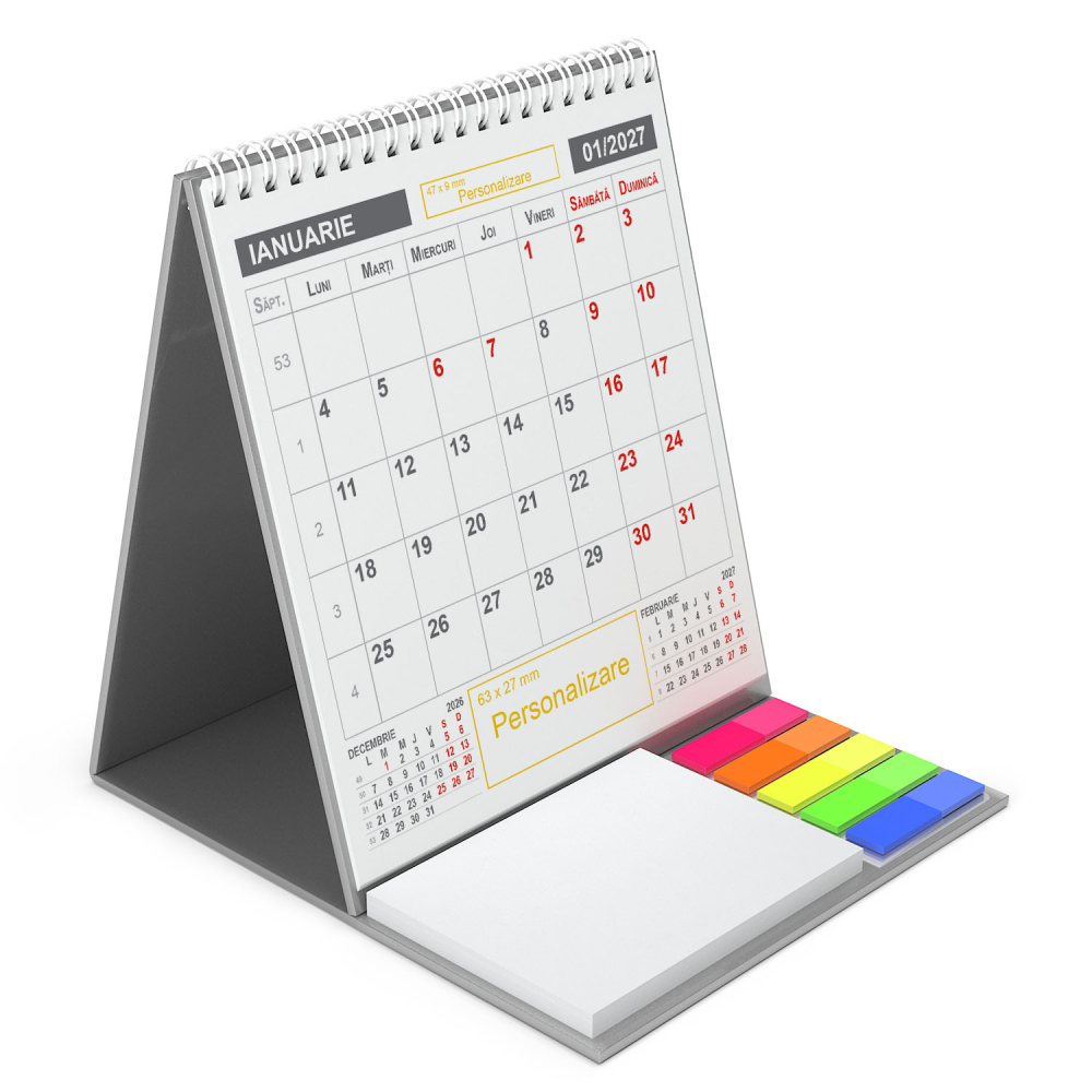 Calendar de birou vertical,notite,Triptic 1,personalizat [3]
