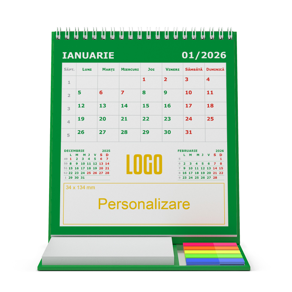 Calendar de birou vertical,notite,Triptic 2,personalizat [4]