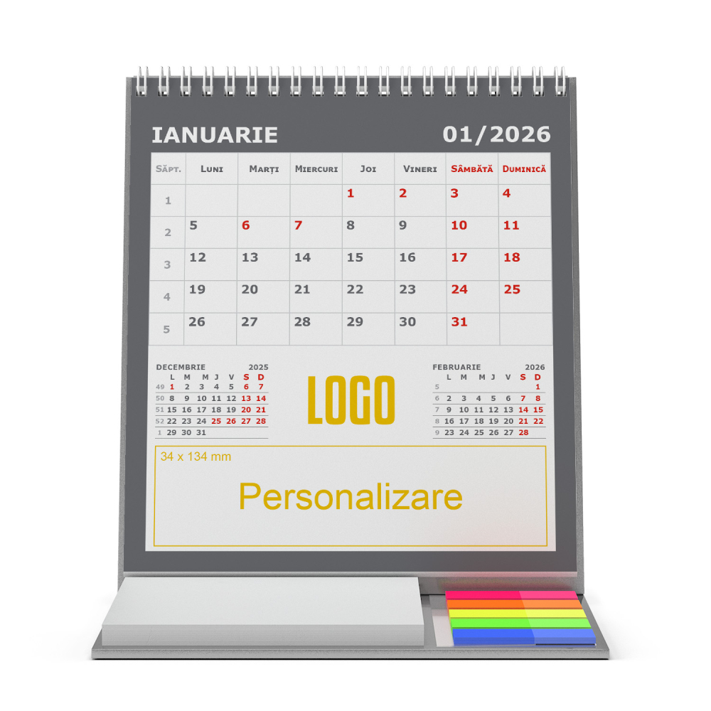 Calendar de birou vertical,notite,Triptic 2,personalizat [3]